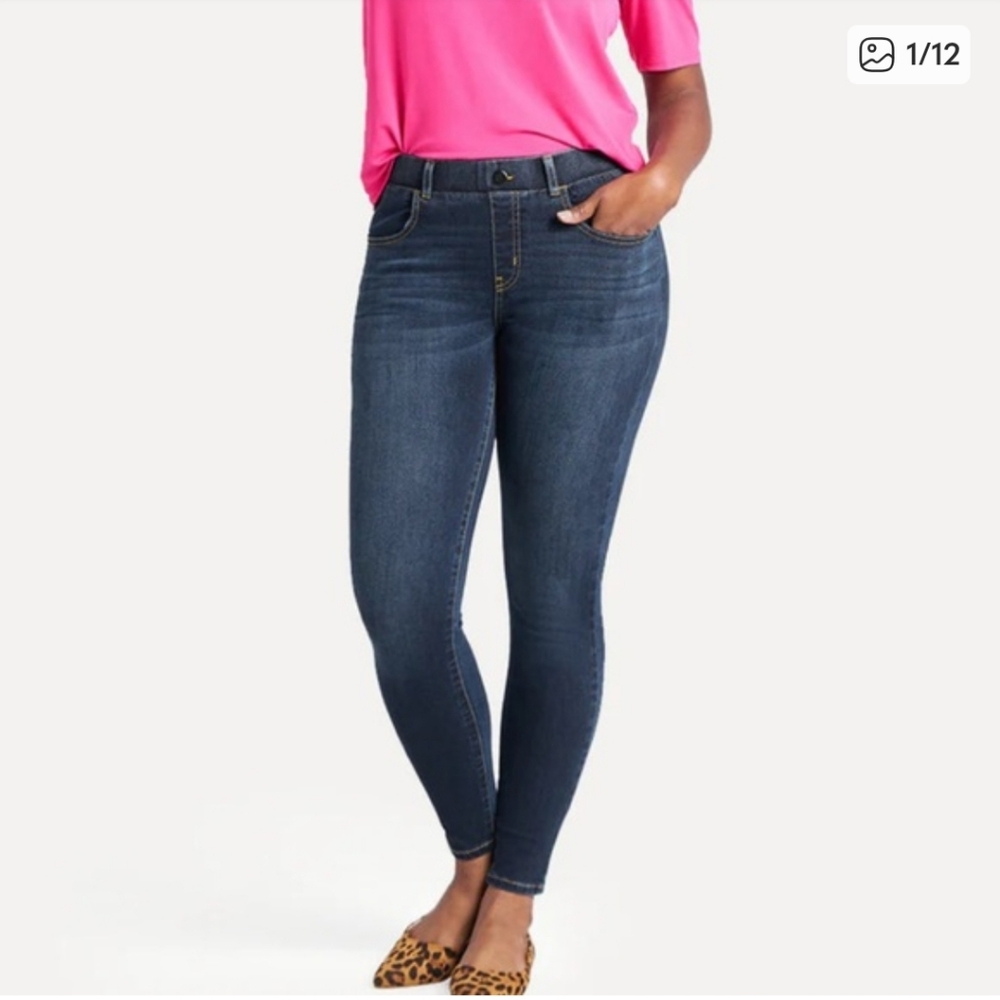Betabrand Skinny-Leg | 4-Pocket Yoga Denim (Vintage Indigo) Size M Petite